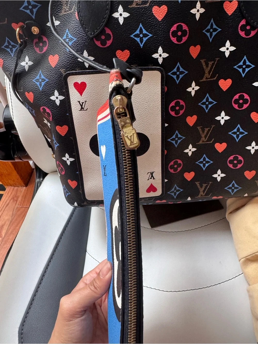 Louis Vuitton Black Monogram Playing Card Tote limited edition bag mm size